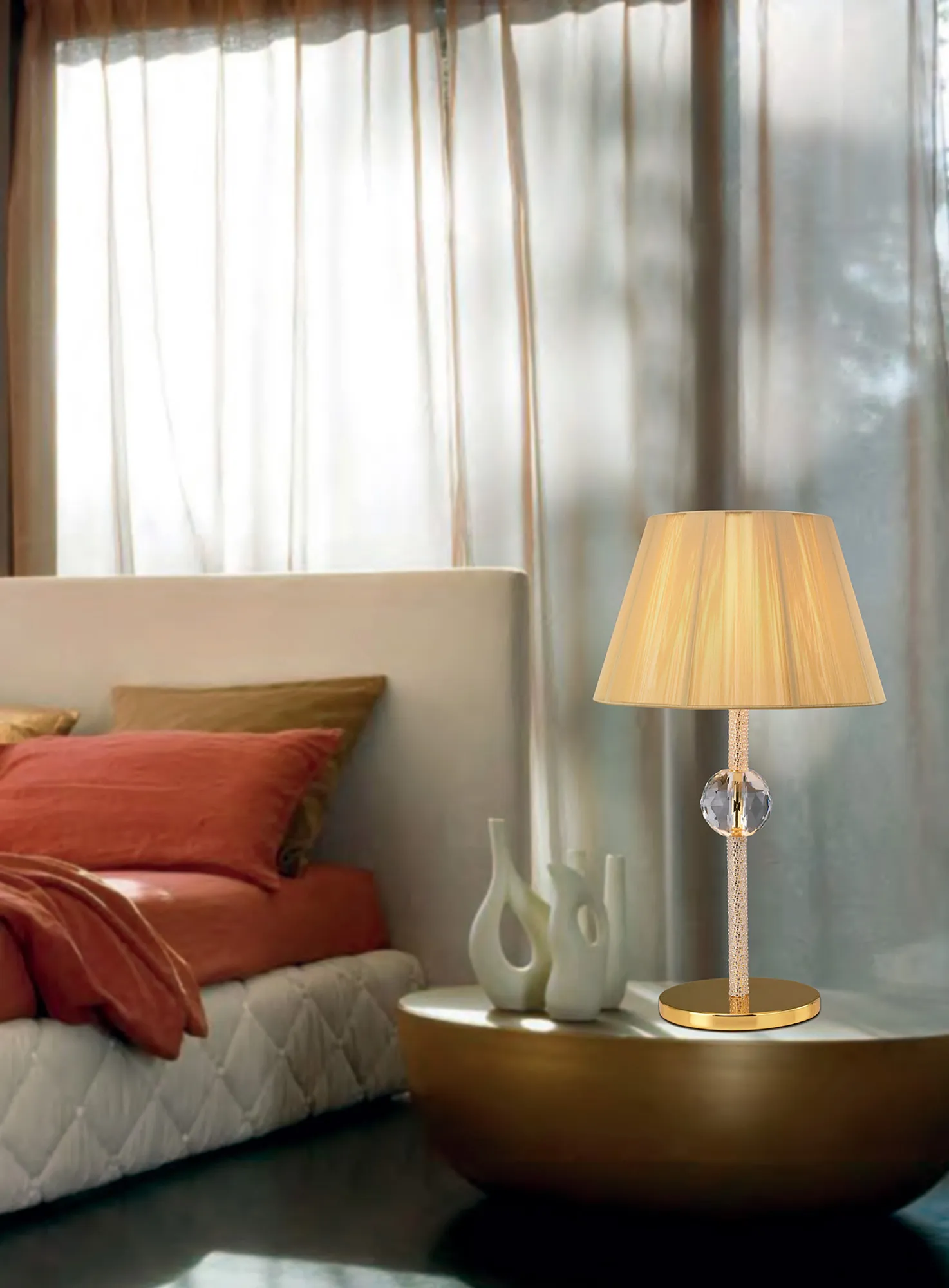 Elena Gold Crystal Table Lamps Diyas Base Only Lamps